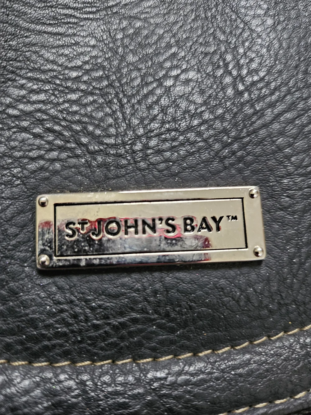 St. John's Bay Black Faux Leather Small Backpack